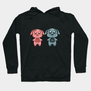 Girl and boy Doggy Couple Cute Art Hoodie